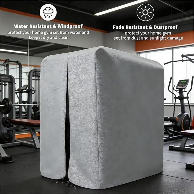 Protective Cover for Home Gym Set, Waterproof& Dustproof Home Excersize Equipment Set Cover for Gym Station-Indoor or Outdoor(Grey)