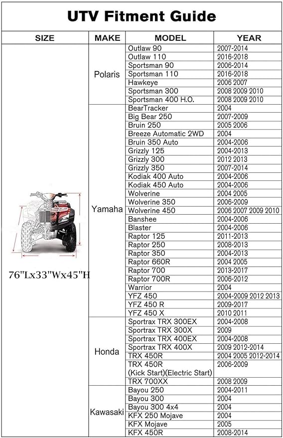 Waterproof ATV Cover,Small 420D Heavy Duty Quad Cover Protects 4 Wheeler from Snow Rain or Sun