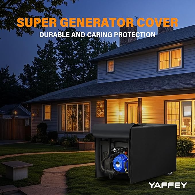 Generator Cover 32”L x 24”W x 24”H, Fits Most 5000-10000W Generators, Heavy-Duty Waterproof Oxford Fabric, Windproof with Zipper Closure for Outdoor Protection