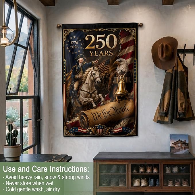 250 Years Of Freedom Flag, American Flag With Eagle, We The People Banner, Garden Flags For Outside, Two-sided Print, 250th Anniversary Patriotic Design, 250th Anniversary Usa Commemorative Flags 2 (30x40 Inch)