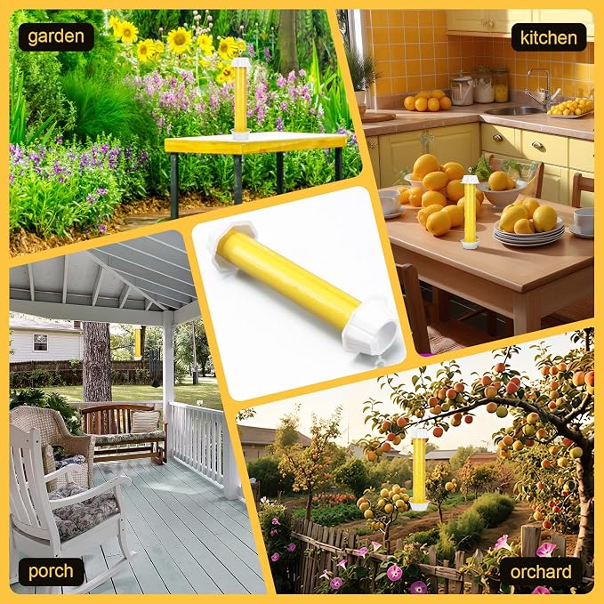 6 Pcs Fly Traps for Indoor Outdoor Hanging Fruit Fly Stick Trap Sticky Mosquito for Home Insect 10 x 2.5 Inches (Classic,Yellow and White)