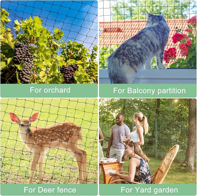 BSTPCOO Bird Netting 50'x100' with 3/4" Mesh Hawk Net for Chicken Run,Poultry Netting Heavy Duty Nylon Aviary Net for Chicken Coop Roof Garden Nettings for Fruit Trees Plant