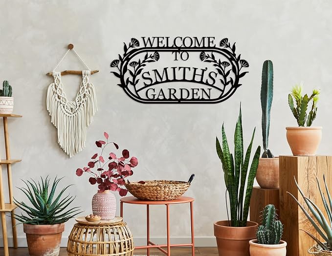 YTDESIGN Personalized Garden Sign, 42.0 x 12.0 inches, Stainless Steel, Decorative Outdoor Signage