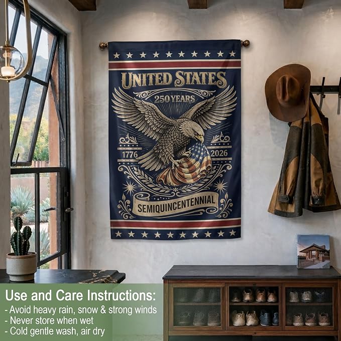 1776-2026 Commemorative, 250 Anniversary Usa Flag, Dualided Design, American 250th Anniversary Patriotic Design, American Flag With Eagle, Garden Flags For Outside 1 (30x40 Inch)