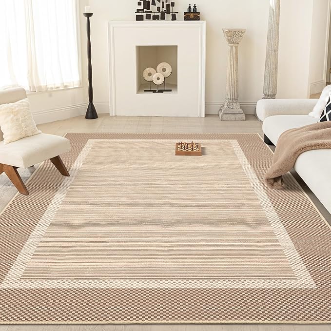 ILANGO Jute Area Rugs for Outdoor, Patio Woven Washable Rugs 5'x7', Natural Farmhouse Rugs for High Traffice Areas, Non Slip Carpet with Rubber Backing for Patio Backyard Balcony Porch