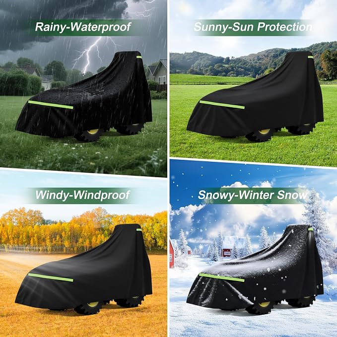 Tractor Cover Waterproof Heavy Duty 600D, Universal Fit, 189''x76''x86'' | Fits ohn Deere, Kubota BX, New Holland Boomer, Mahindra Max, Kioti, Windproof with Air Vents, Outdoor Protection, Storage Bag