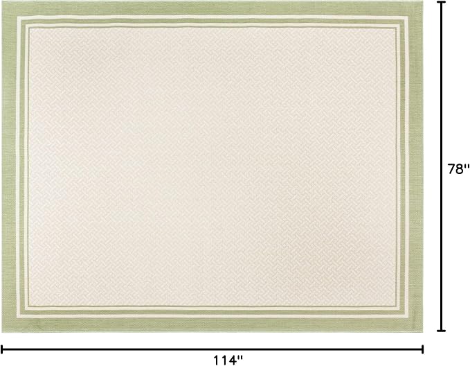 Gertmenian Indoor/Outdoor Flatweave Area Rug - 5x7 Standard, Stain & UV Resistant, Ideal for Deck, Patio, Poolside, Mudroom - Border Brown Tan, 22910