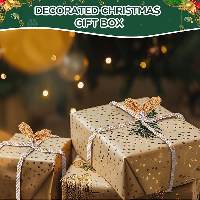 Zhengmy 20 Pcs 25 Inch Extra Long Christmas Garland Ties Christmas Decorative Twist Ties for Banister Reusable Flexible Twist for Holiday Xmas Home Decorations Craft Wrapping (Gold Silver White)