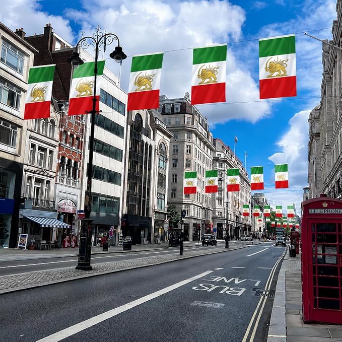 AhfuLife Iran Lion Flag 3ft x 5ft for Party Decorations, 1Pc Large Iran Flags with Lion Double Sided Durable Polyester with Brass Eyelets for World Cup Home Garden Street Decorations Indoor Outdoor