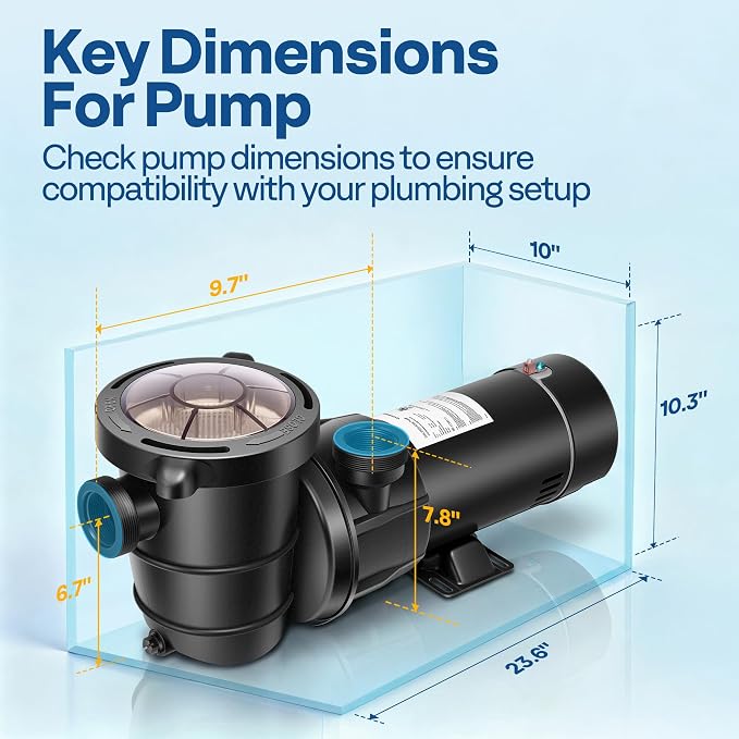 VIVOHOME 1.0 HP 5280 GPH Energy-Saving Above Ground Swimming Pool Pump, 115V with Strainer Basket, ETL & DOE Certified