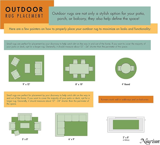 Nourison Home Aloha Multicolor 12' x 15' Area Rug - Easy Clean, Non Shedding, Bed Room, Living Room, Dining Room, Kitchen (12' x 15')