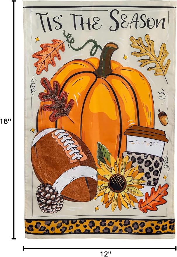 Evergreen Flag Fall Garden Flags Double Sided, Garden Flags for Outside Autumn Decorations for Home, Porch, Yard (Tis' The Season, 28x44 inch)