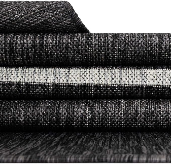 Jill Zarin Jill Zarin Outdoor Collection Area Rug - Anguilla (2' 7" x 13' 1" Runner Charcoal/Ivory)