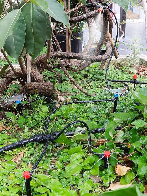 207FT Automatic Drip Irrigation Kit with Water Timer, Kalolary 1/4" 1/2" Adjustable Garden Watering System with 4/7mm 16mm Tubing Micro Drip Automatic Irrigation System for Greenhouse Raised Beds Lawn