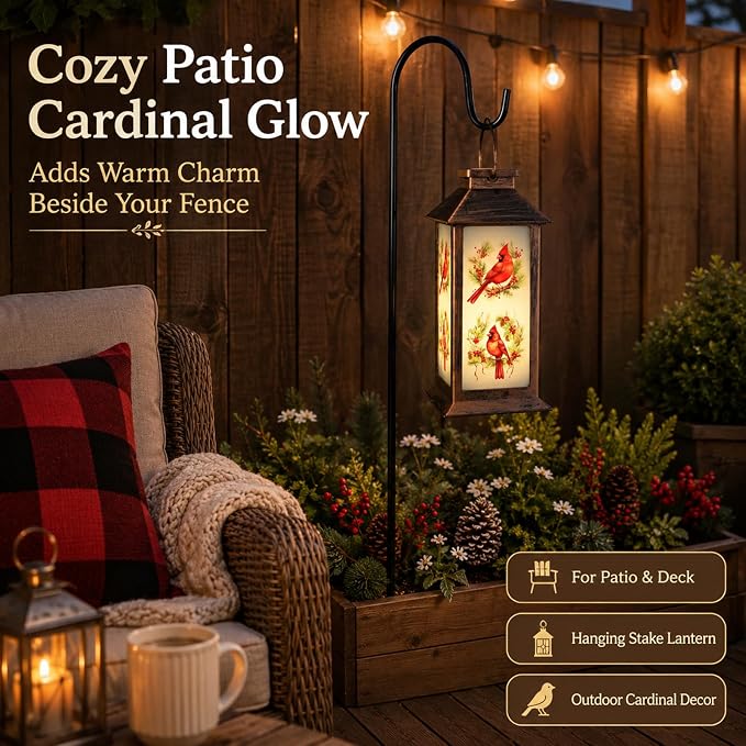 Solar Lanterns for Garden Decor, Waterproof Design Solar LED Hanging Lights for Yard, Patio, Lawn, and Porch, Gifts for Mom, Grandma(Floral Hoop)