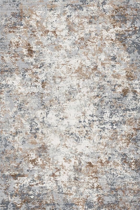Toneed Abstract Area Rug Modern Washable Rug Soft Non Slip Rug Low Pile for Bedroom Living Room Dining Room Brown/Grey 5x7 Feet