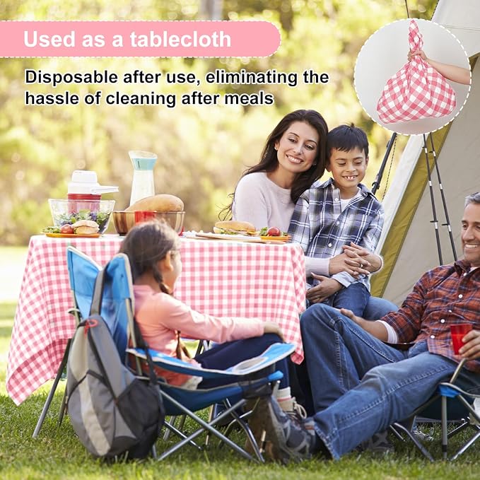4 Pcs Disposable Outdoor Picnic Blankets 70.9''x70.9'' Portable Pocket Blanket Foldable Waterproof Picnic Mats Sandproof Beach Blanket with Ground Spikes for Beach Travel Hiking Camping