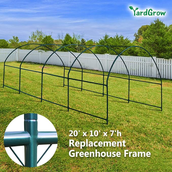 YardGrow Greenhouse Frames for Larger Hot Garden House Support Arch Frame Climbing Plants/Flowers/Vegetables Outdoor (20x10x7 FT)