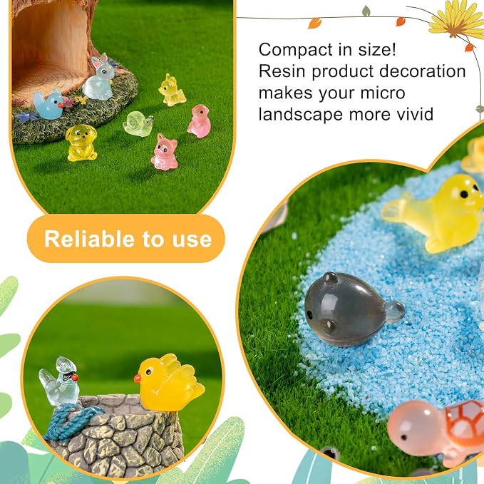 140 pcs Mini Resin Animals Many Styles Variety Tiny Animals Figures Miniature Little Small Animal Figurines Bulk for Micro Fairy Garden Landscape Accessories Hide Crafts Decor Aquarium