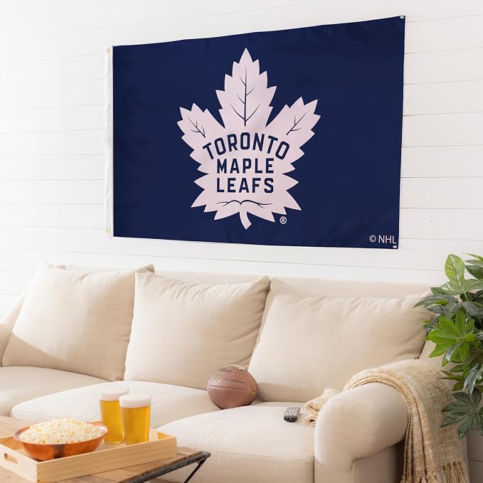 Team Sports America NHL Toronto Maple Leafs 3' x 5' Outdoor Durable Flag with Grommets, Heavy Duty Flag & Banner for Outdoor Garden Patio, Indoor Wall Decor Flag, Works with Flag Poles for House