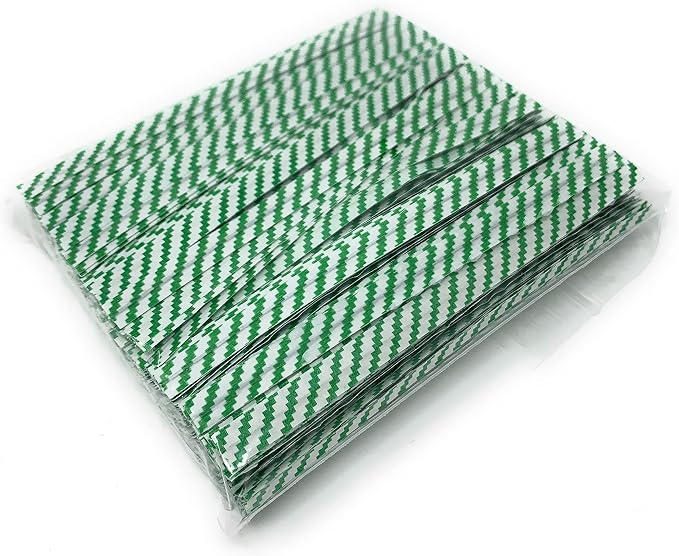 4" Length Twist Ties, 500 Green White Plastic Coated, No Rip, Paper Ties Cello General Use, Party Favor Treat Bags, Small orders Packaging, Closures to secure your product (500 Green White)
