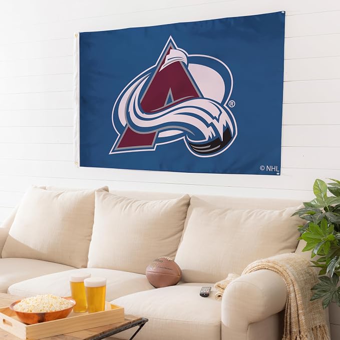 Team Sports America NHL Colorado Avalanche 3' x 5' Outdoor Flag with Grommets, Heavy Duty Flag & Banner for Outdoor Garden Patio, Indoor Wall Decor for Room, Works with Flag Poles for Outside House