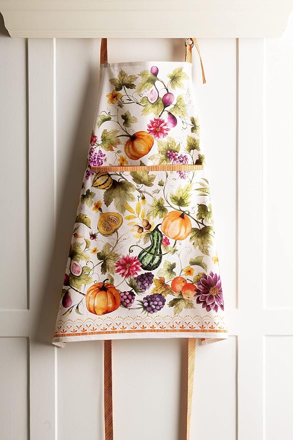 Maison d' Hermine Aprons for women with Pocket 100% Cotton (27.50"x31.50") | Adjustable Neck Strap & long ties Apron Men Chef Wedding Cooking Gardening Server Maid