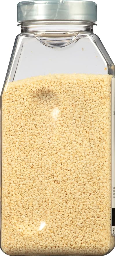 McCormick Culinary Whole Sesame Seed, 16 oz - One 16 Ounce Container of Hulled Whole White Sesame Seeds Perfect for Noodle Dishes, Sushi, Stir-Fries and Coating for Meat and Fish, (Pack of 3)