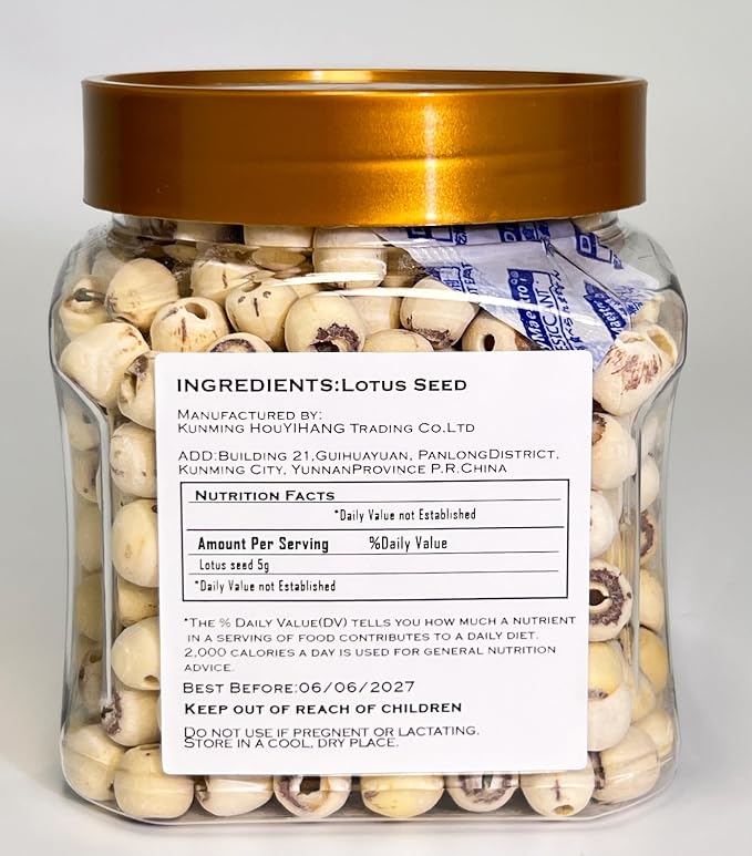Dried Lotus Seeds- Pure Natural Chinese Herbal Medicine- 14.11oz/400g Used for making soup-Brewing tea-莲子 (Lotus seed)