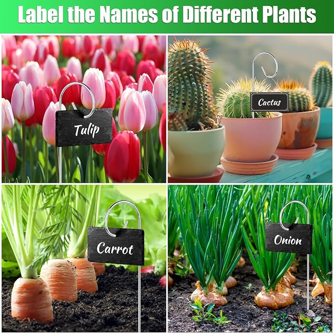 30 Pcs 30 cm/11.81 in Silver Plant Stake, Rustproof Curled Tip Plant Label Hooks for Pots, Bend-Resistant Garden Label Hooks for Outdoor Flowers, Vegetables, Planters, Containers, Greenhouse