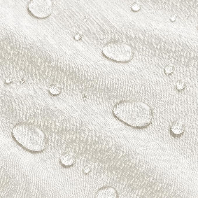 Decorelia Table Cloth for Rectangle Dining Table, Faux Linen Waterproof Texture Farmhouse Washable Rectangular Tablecloth Cover for Birthday, Party, Picnics, Wedding Decor(Ivory, 52 x70 Inch)