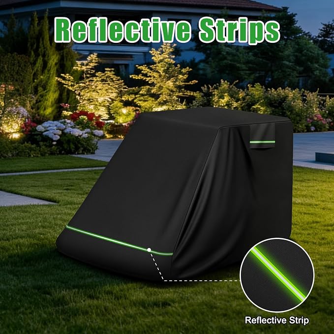 Skid Steer Loader Cover Heavy Duty Waterproof Outdoor, 110''x43''x57'' | Fits Bobcat MT100, Toro Dingo TX1000, Ditch Witch SK800, 420D with Cotton Lining Windproof Skid Steer Cover, Reflective Strip