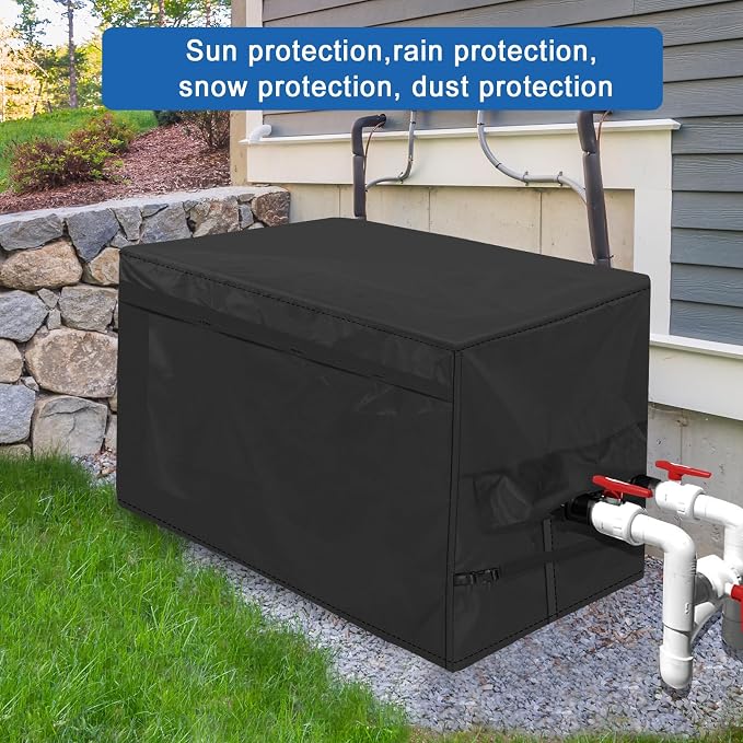 Pool Heater Cover for Hayward,600D Heavy Duty Pool Heater Cover for Outside Units Pool Heater Winter Cover Waterproof Pool Pump Equipment Cover 40" L X 34" W X31 H