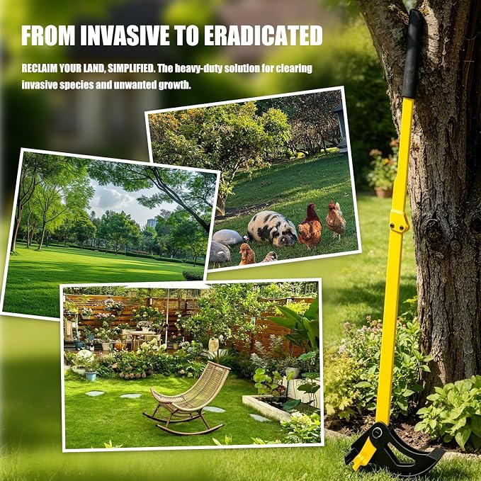 Heavy Duty Sapling Puller Tool | Tree Root Puller for ¼” to 1-3/8” Woody Stems | Uproot Saplings, Shrubs & Small Trees Effortlessly | Ergonomic Garden Weeder Tool for Landscaping, Farming, Forestry