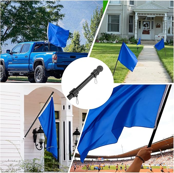 Oedema 4 FT Flag Pole Kit Heavy Duty Stainless Steel Flagpole Holder with Flag Pole Rings for Outside House, Porch, Yard, Black