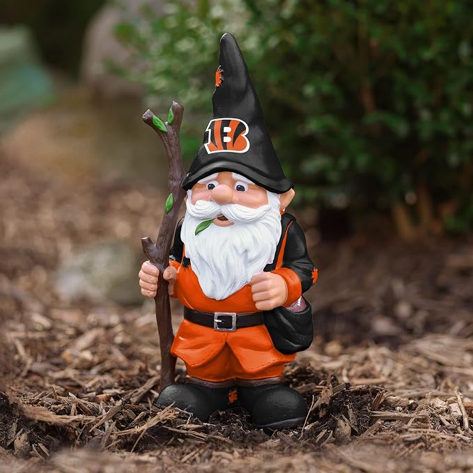 FOCO NFL Team Logo Holding Stick Garden Statue Outdoor Gnome