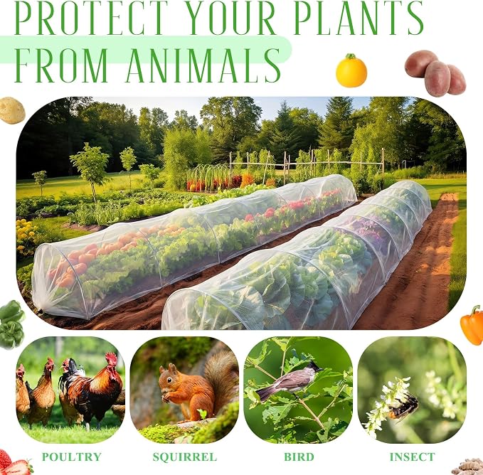 1 Pcs 18 x 118 inch Mesh Garden Greenhouse Tunnel Netting Protection Netting Pest Barrier Vegetable Plant Ultra Fine Mesh Cover Fruit Flowers Row Cover for Raised Beds Garden Greenhouse