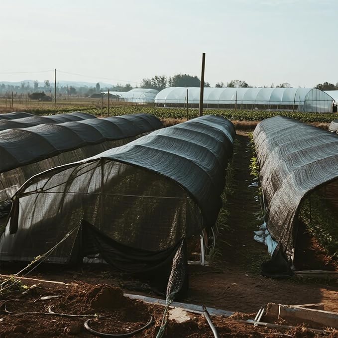 winemana 120x6 FT Outdoor Shade Cloth for Garden & Plants - 90% Large Black Mesh Tarp, UV Resistant Woven Shade Fabric for Greenhouse Farm Row Cover Vegetables Sun Protection Poultry Run