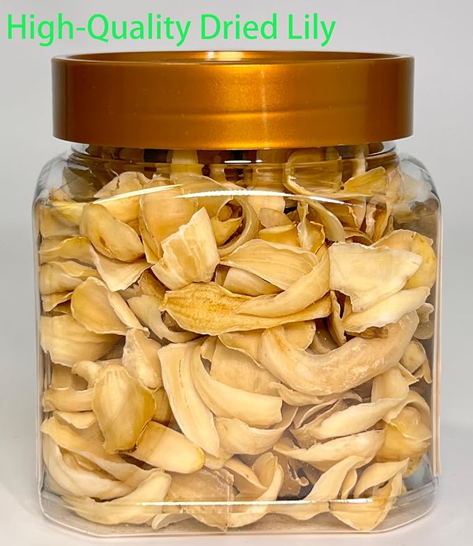 Dried Lily- Pure Natural Chinese Herbal Medicine-Dried Lily Bulbs 8.81oz/250g Used for making soup-Brewing tea- 百合干(Dried Lily)