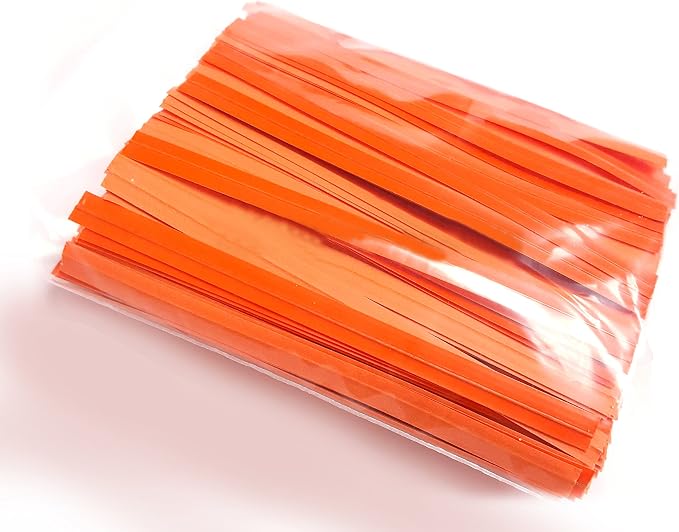 4" Length 10000 Twist Ties, Plastic Coated, No Rip, Paper Ties Cello General Use, Ideal Party Favor Treat Bags, Small Orders Packaging (10000 Orange Twist Ties)