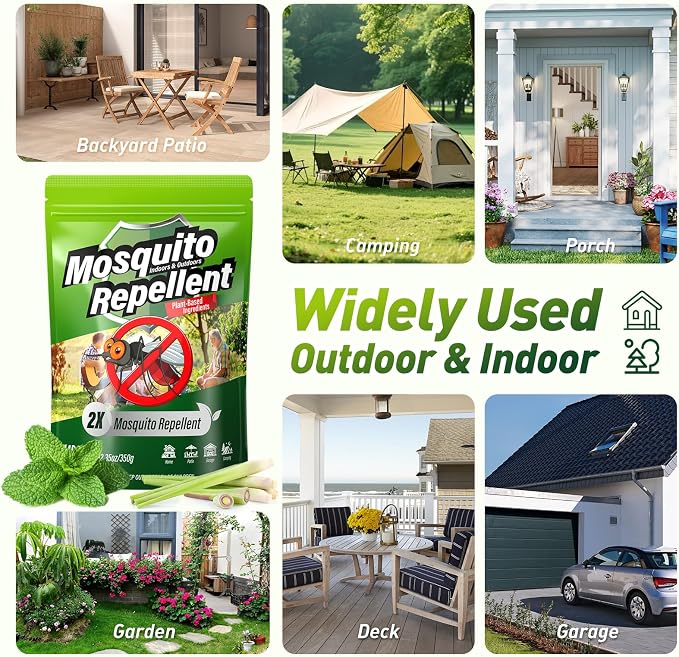 Mosquito Repellent Outdoor Patio, Mosquito Repellent for Yard, Natural Mosquito Deterrent for Outdoor Indoor Backyard Patio Camping Garages, 14 Pack