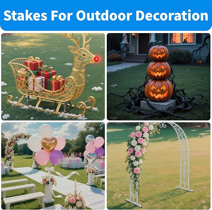 MySit 12 Inch 12 Pack Heavy Duty U Shaped Garden Stakes, 11 Gauge Galvanized Fence Stakes Landscape Staples Metal Yard Stakes for Ground, Drip Hose, Inflatables, Outdoor Decorations