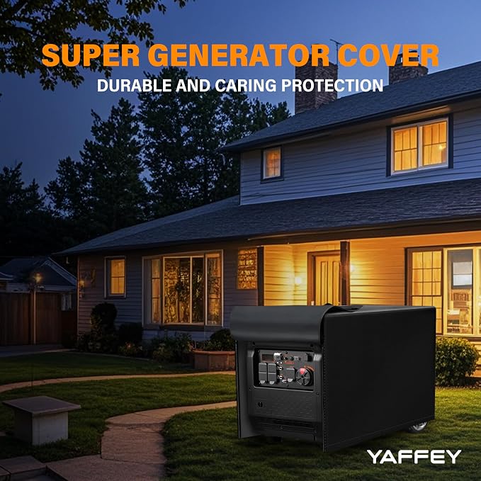 Generator Cover 26”L x 20”W x 20”H, Fits Most 3000-5000W Generators, Heavy-Duty Waterproof Oxford Fabric, Windproof with Zipper Closure for Outdoor Protection