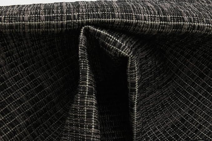 Unique Loom Collection Casual Transitional Solid Heathered Indoor/Outdoor Flatweave Area Rug (2' x 6' 1" Runner, Black/Ivory)