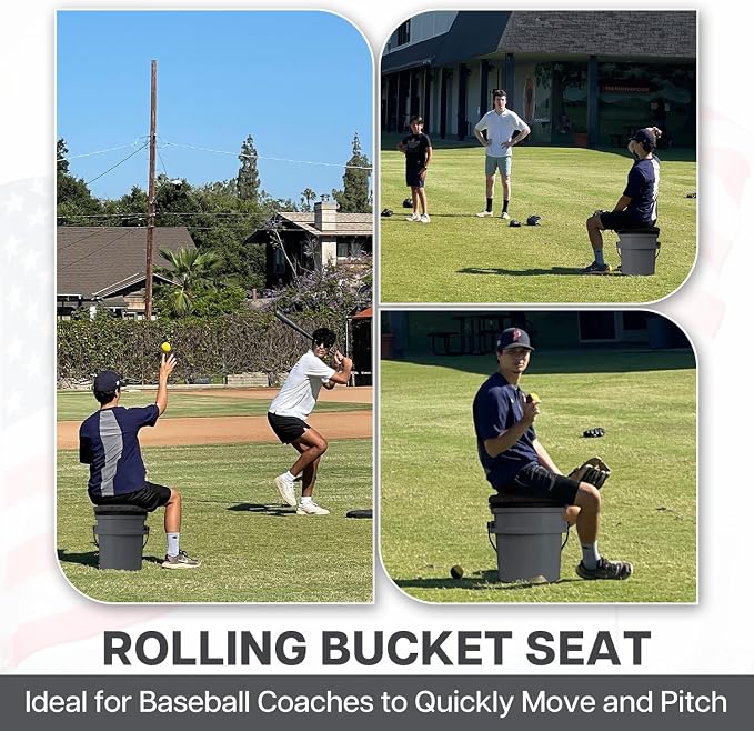 5 Gallon Bucket Seat for Yeti, Swivel Lid With Padded Top for Cozy Sitting, Cushion for Outdoor Fishing, Hunting, Gardening, Camping, Car Washing, Baseball Training