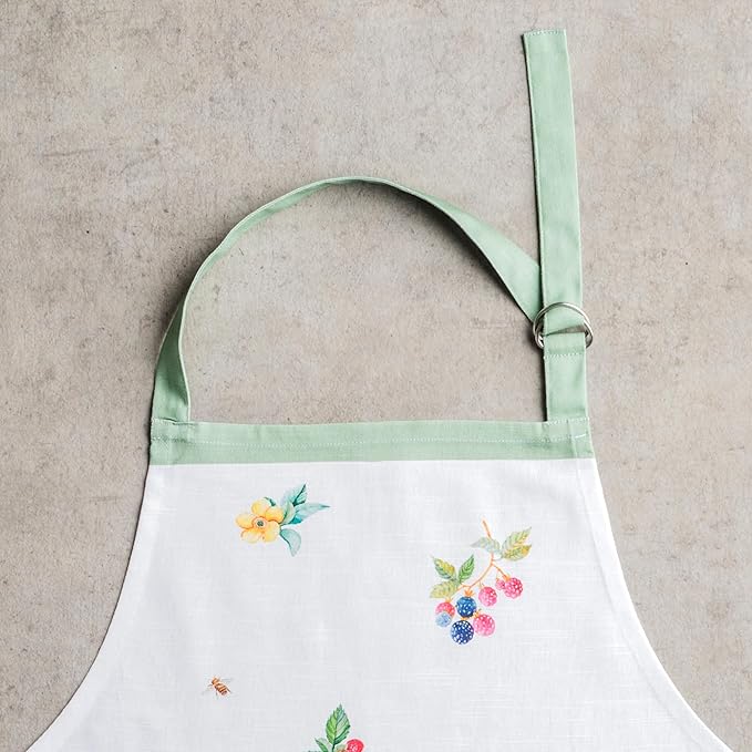 Maison d' Hermine Aprons for women with Pocket 100% Cotton (27.50"x31.50") | Adjustable Neck Strap & long ties Apron Men Chef Wedding Cooking Gardening Server Maid