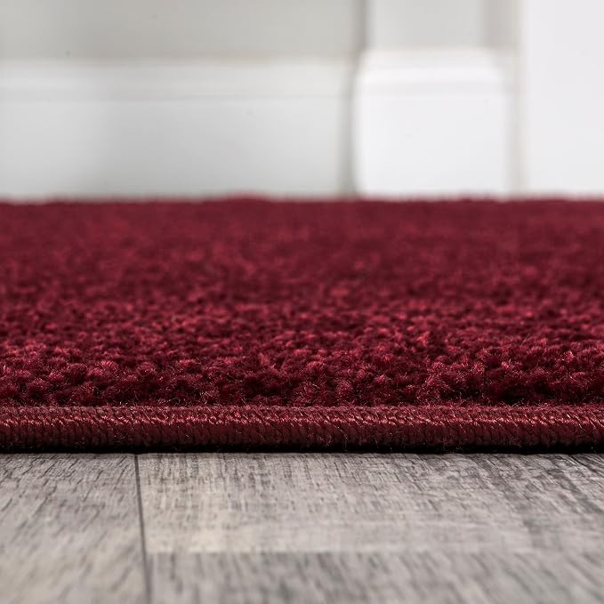 JONATHAN Y Haze Solid Low-Pile Dark Red 4x6 Oval Indoor Area Rug, Coastal,Bohemian,Minimalist,Classic, Easy-Cleaning for Living Room,Bedroom,Kitchen,Pet Friendly,Non-Shedding (SEU100Q-4OV)