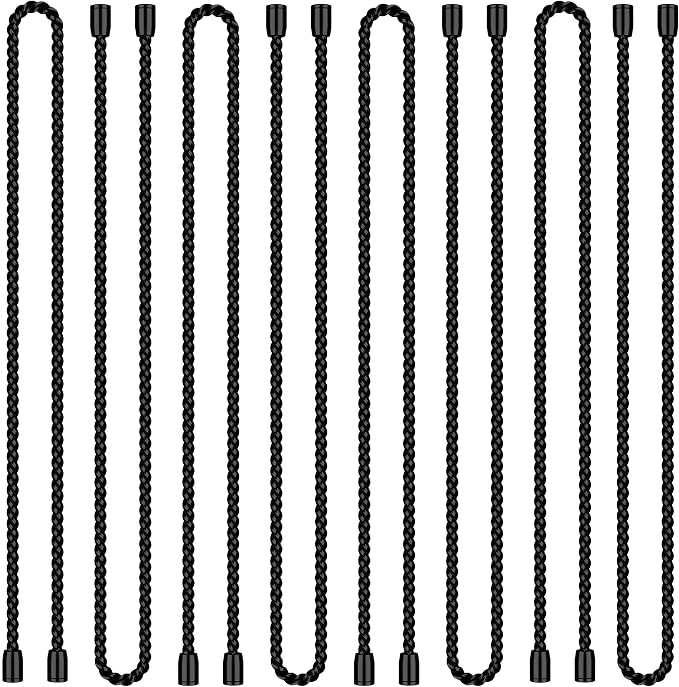8PCS 18-Inch Silicone Cable Ties, Bendable Rubber Twist Ties, Reusable Twist Ties for Cords, gear ties for Organizing, Bundling (Black)