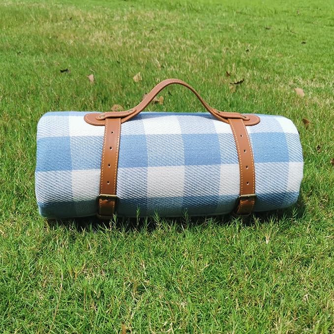 79”x79” Picnic Blanket Extra Large, Waterproof and Foldable Beach Blanket, 3-Layer Outdoor Blanket for 6 to 8 Adults, for Camping, Park, Beach, Grass, Indoors