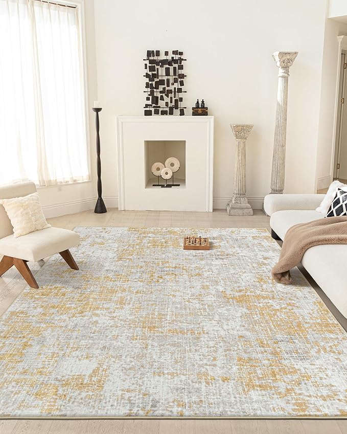 ILANGO 5 x 7 Area Rug for Living Room Bedroom Washable Rugs with Non Slip Backing High Traffic Indoor Carpet for Dining Room Dorm Non-Shedding & Fade Resistant Modern Rugs